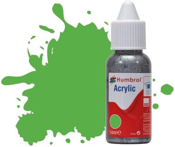 HUMBROL PAINT Bright Green Matt 14ml Acrylic Paint In Dropper Bottle - 
