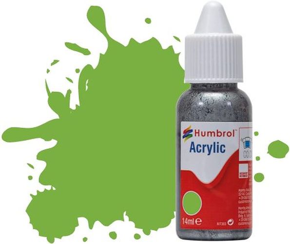 HUMBROL PAINT Lime Green Gloss 14ml Acrylic Paint In Dropper Bottle - .