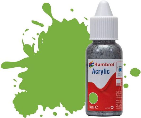 HUMBROL PAINT Lime Green Gloss 14ml Acrylic Paint In Dropper Bottle - PAINT/ACCESSORY