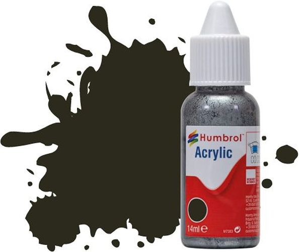 HUMBROL PAINT Gunmetal Metallic 14ml Acrylic Paint In Dropper Bottle - .