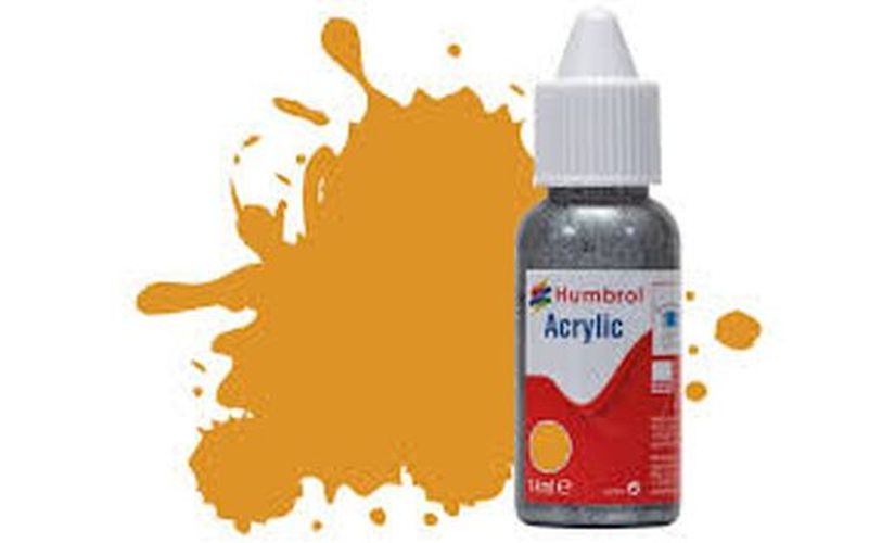HUMBROL PAINT Brass Metallic 14ml Acrylic Paint In Dropper Bottle - .