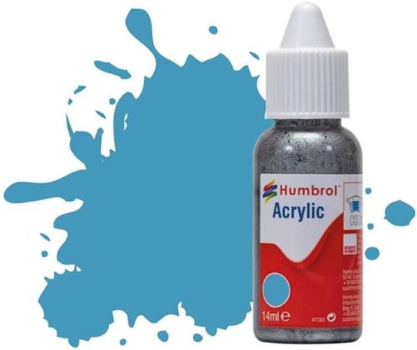HUMBROL PAINT Middle Blue Matt 14ml Acrylic Paint In Dropper Bottle - .