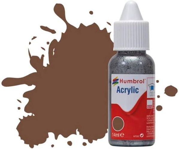HUMBROL PAINT Chocolate Matt 14ml Acrylic Paint In Dropper Bottle - .