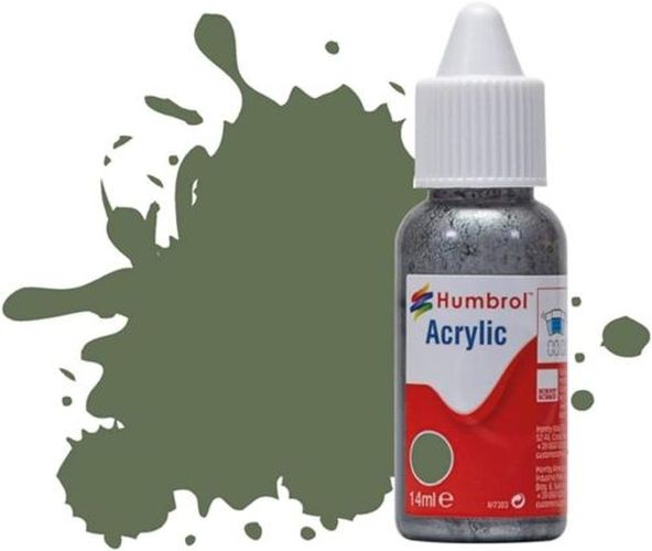 HUMBROL PAINT Army Green Matt 14ml Acrylic Paint In Dropper Bottle - PAINT/ACCESSORY