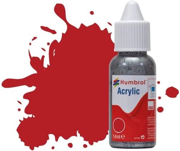 HUMBROL PAINT Insignia Red Matt 14ml Acrylic Paint In Dropper Bottle - .