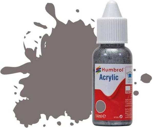 HUMBROL PAINT Dark Camouflage Grey Satin 14ml Acrylic Paint In Dropper Bottle - .