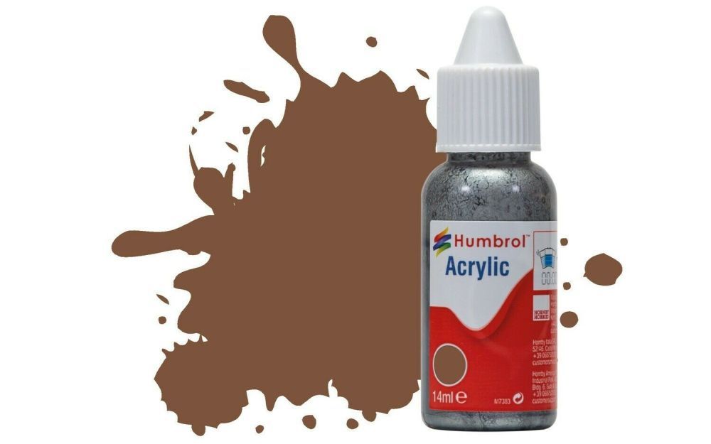 HUMBROL PAINT Brown Matt 14ml Acrylic Paint In Dropper Bottle - .