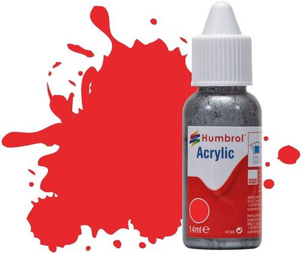 HUMBROL PAINT Fire Orange Gloss 14ml Acrylic Paint In Dropper Bottle - .