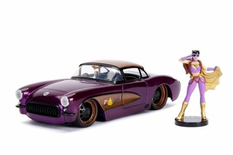 JADA TOYS 1957 Chevy Corvette With Batgirl 1:24 Scale - DIE CAST