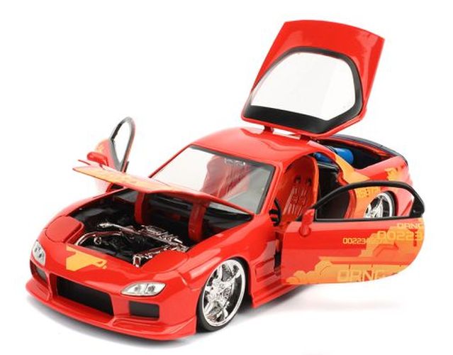 JADA TOYS Orange Jls Mazda Rx-7 Fast And Furious 1:24 Scale Diecast Car - DIE CAST