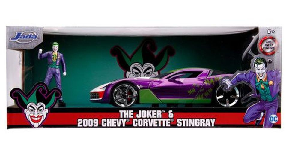JADA TOYS Joker And 2009 Chevy Corvette Stingray Diecast Car - DIE CAST