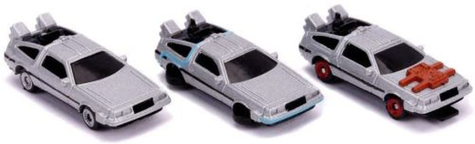 JADA TOYS Back To The Future Nano Hollywood Rides 3 Piece Vehicle Set - DIE CAST