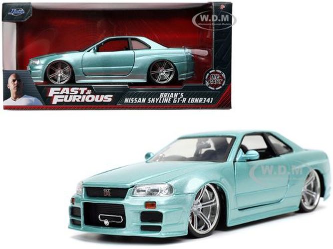 JADA TOYS Brians Nissan Skyline Gt-r (bnr34) 1:24 Scale Fast And Furious Car - DIE CAST