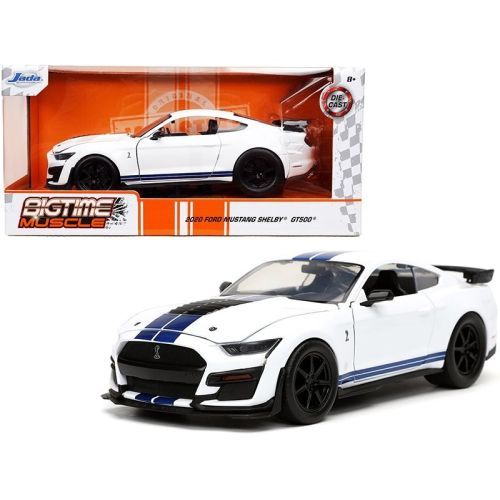 JADA TOYS 2020 Ford Mustang Shelby Gt500 White 1/24 Scale Die Cast Car - DIE CAST