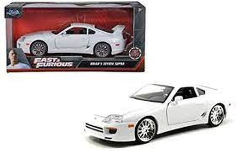 JADA TOYS Brians Toyota Supra White 1/24 Scale Die Cast Car - DIE CAST