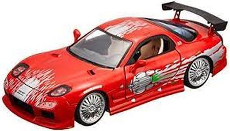 JADA TOYS Doms Mazda Rx-7 Red 1/24 Scale Die Cast Car - DIE CAST