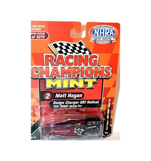 JOHNNY LIGHTNING Matt Hagan Dodge Charger Racing Champions Mint Car - COLLECTABLES