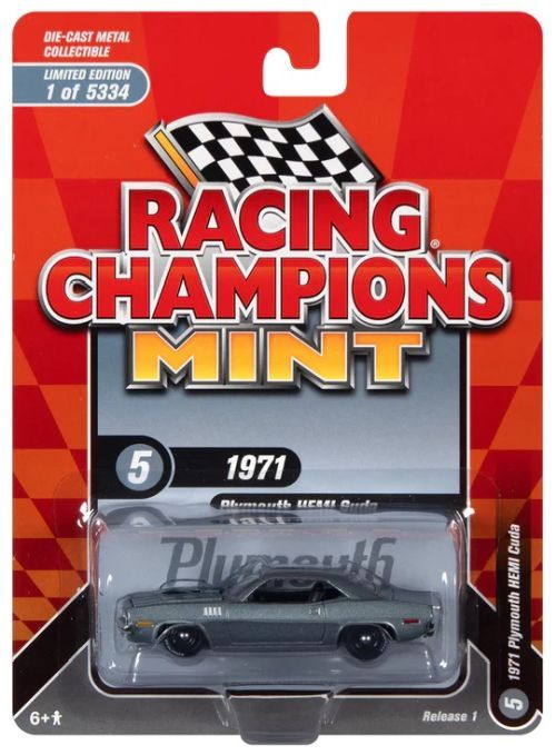 JOHNNY LIGHTNING 1971 Plymouth Hemi Cuda Racing Champions Mint Car - COLLECTABLES