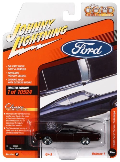JOHNNY LIGHTNING 1969 Ford Torino 1:64 Diecast Car - 