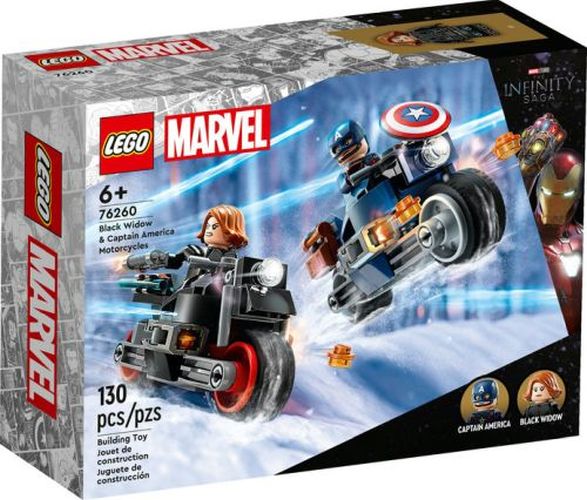 LEGO Black Widow And Captain America Motorcycles Marvel Building Set - .