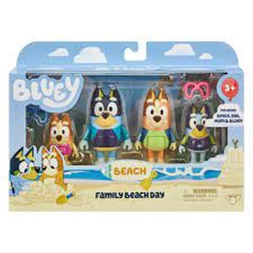 LICENSE 2 PLAY Bluey Family Beach Day 4 Pack Set - 
