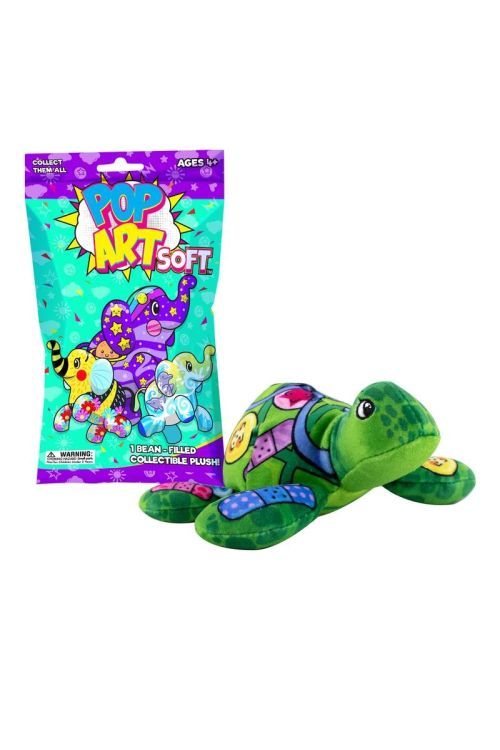 LICENSE 2 PLAY Pop Art Turtle With 1 Random Plush Animal - 