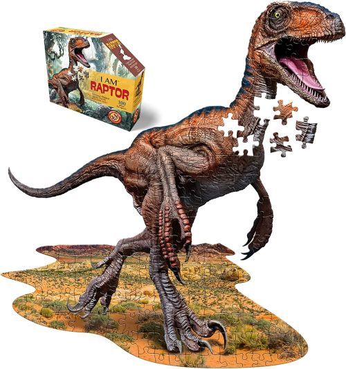 MADD CAPP I Am Raptor 100 Piece Dinosaur Shaped Puzzle - PUZZLES