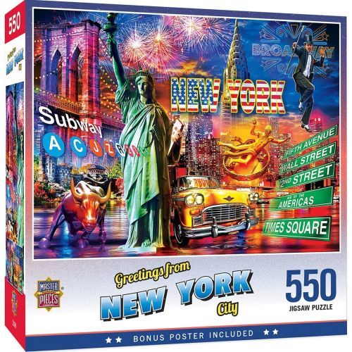 MASTER PIECE PUZZLE New York City Greetings 550 Piece Puzzle - 