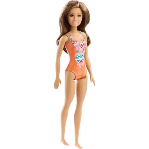 MATTEL Barbie Beach Doll In Orange Swimsuit - DOLLS