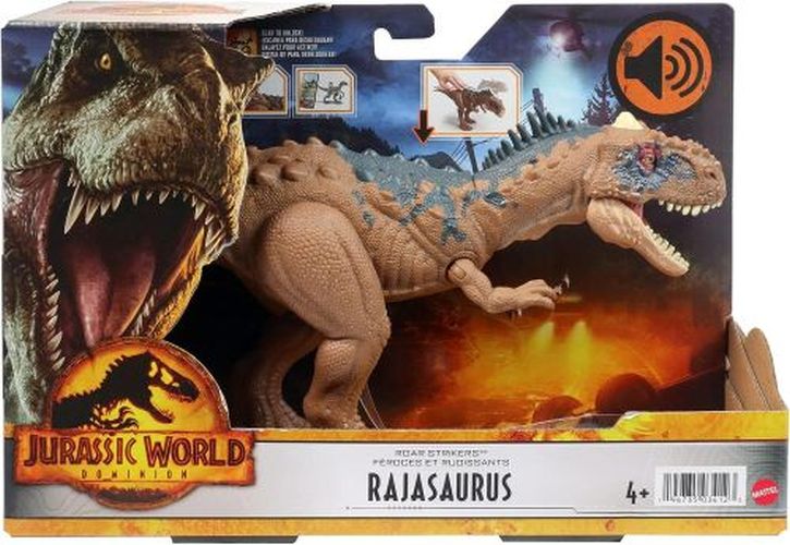 MATTEL Rajasaurus Roar Strikers Jurassic World Dominion Dinosaur - BOY TOYS