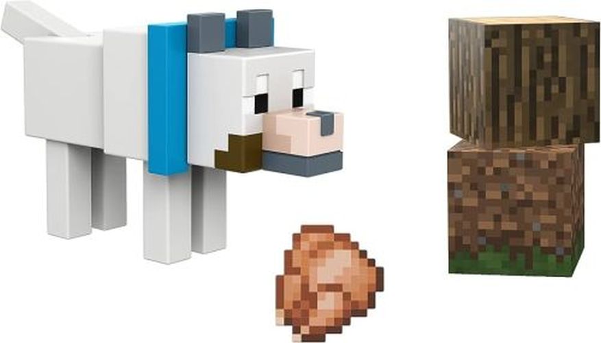 MATTEL Hostile Wolf Minecraft Craft A Block Figure - ACTION FIGURE