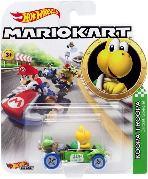 MATTEL Koopa Troopa Toad Mario Cart Hot Wheels Car - 