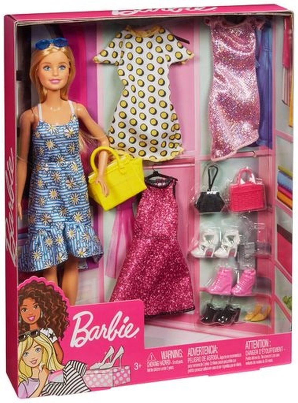 MATTEL Barbie With Pink Dress Accessories - DOLLS