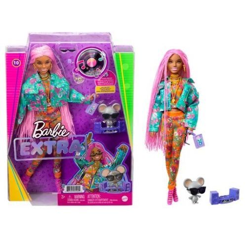 MATTEL Green Coat Barbie Extra Doll - 