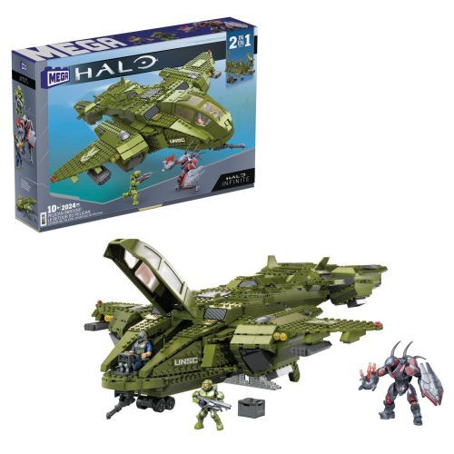 MEGA BLOCKS Pelican Inbound Halo Infinite Building Set - CONSTRUCTION