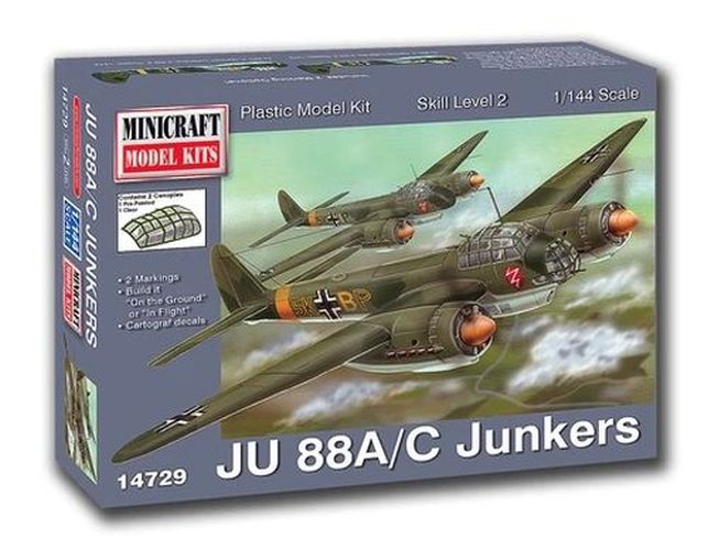 MINICRAFT Ju 88 A/c Junkers 1/144 Scale Model Kit - 