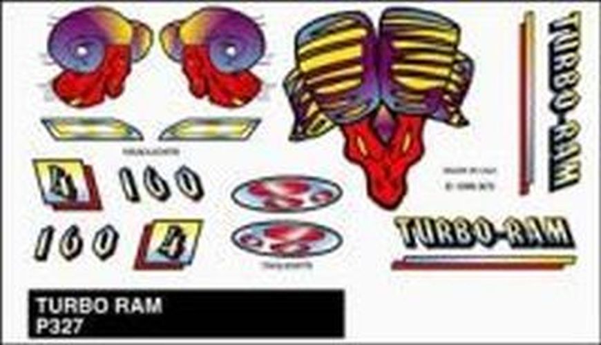 PINECAR Turbo Ram Decals Pine Wood Derby Sticker