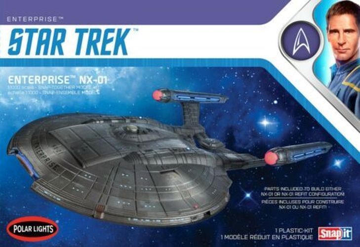 POLAR LIGHTS MODELS Enterprise Nx-01 Star Trek 1/1000 Scale Snap Together Plastic Model - MODELS