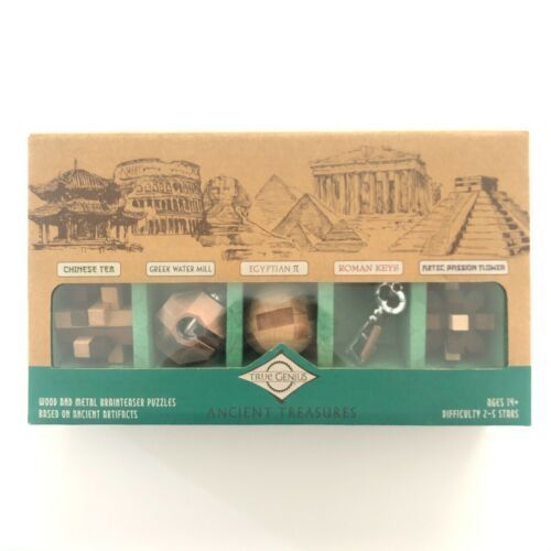 PROJECT GENIUS 5 Wood And Metal Brainteaser Puzzles - 
