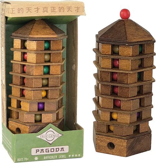 PROJECT GENIUS Pagoda Wood Brainteaser Puzzle - 
