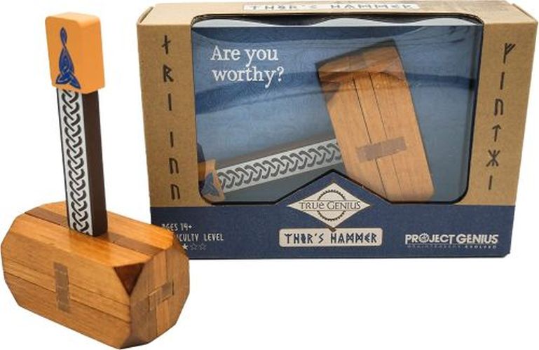 PROJECT GENIUS Thors Hammer Wooden Brainteaser Puzzle - 