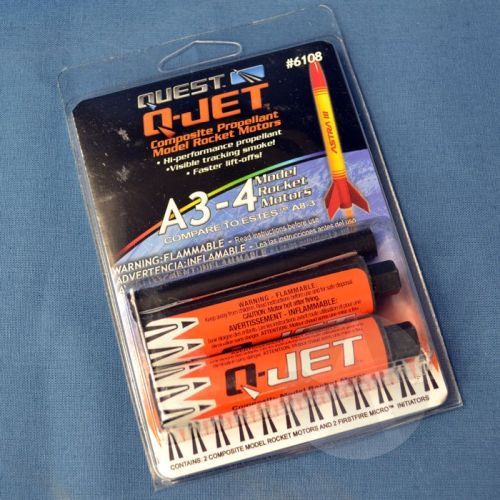 QUEST A3-4 (2 Pack) Jet Black Model Rocket Engines