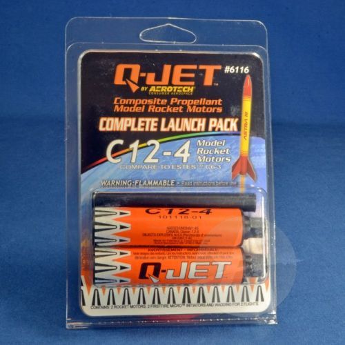 QUEST C12-4 (2 Pack) Jet Black Model Rocket Engines - ROCKET