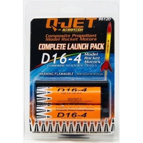 QUEST D16-4 (2 Pack) Jet Black Model Rocket Engines - ROCKET