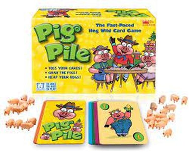 RANDR GAMES INC Pig Pile Fast Paced Hog Wild Party Card Game - 