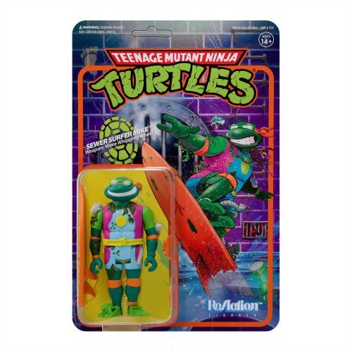 REACTION FIGURES Sewer Surfer Mike Teenage Mutan Ninja Turtles Action Figure - ACTION FIGURE