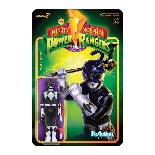 REACTION FIGURES Black Ranger Power Ranger Action Figure - ACTION FIGURE