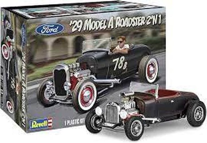 REVELL-MONOGRAM 1929 Ford Mocel A Roadster Car 1:24 Scale Plastic Model Kit - 