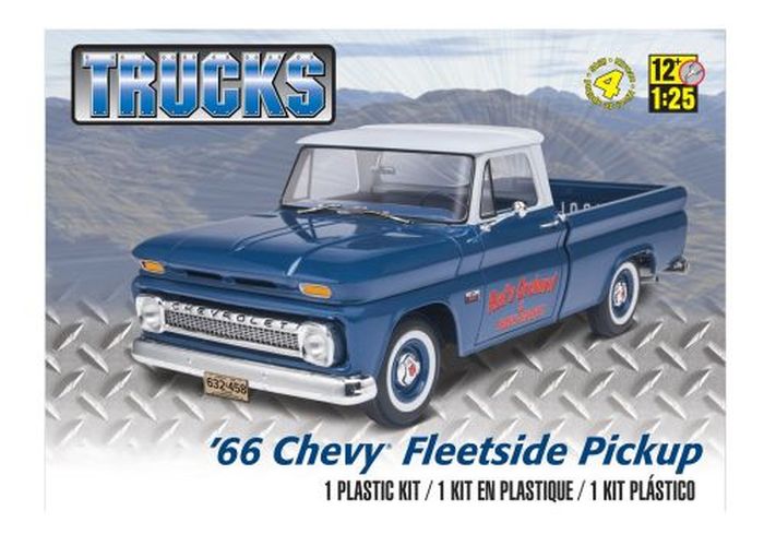 REVELL-MONOGRAM 1966 Chevy Fleetside Pickup Truck 1:25 Scale Plastic Model Kit - MODELS
