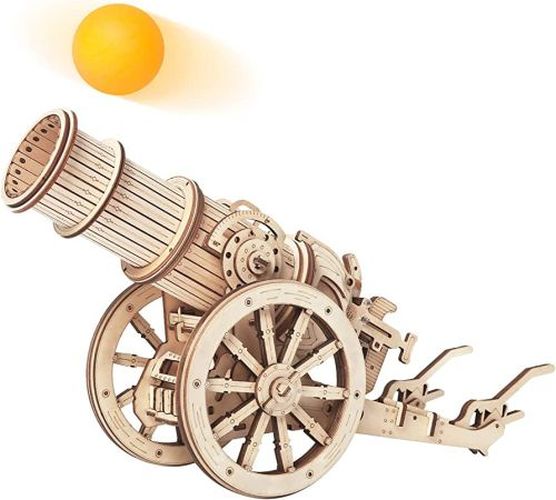 ROBOTIME Medieval Wheeled Cannon Wood Model - 